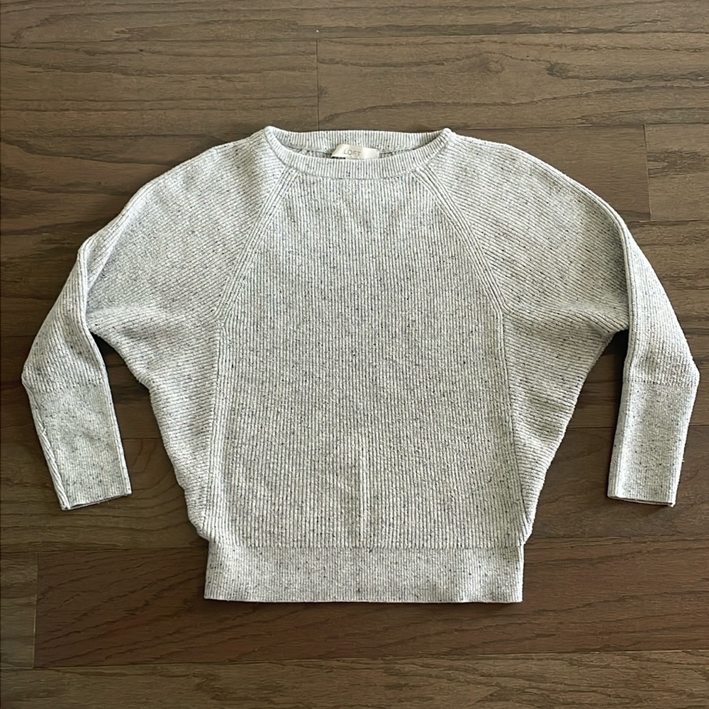 LOFT Grey Speckled Dolman Sleeve Sweater - Size XS